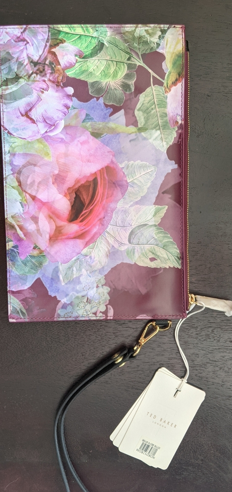 Ted Baker Printed Xhatch Leather Clutch - Picture 3 of 8